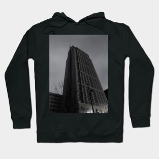 black and white building Hoodie